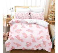 Parure De Lit Imprimee Animal Kawaii Axolotl, Pour Lit Simple, Double, Queen Size, King Size, Pour Chambre D'enfant, Housse De Couette, Motif Anime 3d