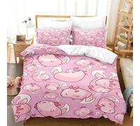 Parure De Lit Imprimee Animal Kawaii Axolotl, Pour Lit Simple, Double, Queen Size, King Size, Pour Chambre D'enfant, Housse De Couette, Motif Anime 3d