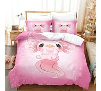 Parure De Lit Imprimee Animal Kawaii Axolotl, Pour Lit Simple, Double, Queen Size, King Size, Pour Chambre D'enfant, Housse De Couette, Motif Anime 3d