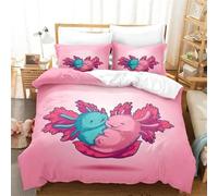 Parure De Lit Imprimee Animal Kawaii Axolotl, Pour Lit Simple, Double, Queen Size, King Size, Pour Chambre D'enfant, Housse De Couette, Motif Anime 3d