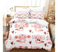 Parure De Lit Imprimee Animal Kawaii Axolotl, Pour Lit Simple, Double, Queen Size, King Size, Pour Chambre D'enfant, Housse De Couette, Motif Anime 3d