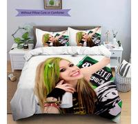 Parure De Lit Imprimee Avril Lavigne, Housse De Couette Et Taie D'oreiller, Decoration D'intérieur, Decoration De Noël, Housse De Couette Pour Chambre À Coucher. 1 Couette En Duvet