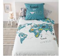 Atmosphera Linge de lit Map of the World Multicolore Enfants