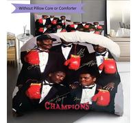 Parure De Lit Imprimee Champion De Boxe Avec Housse De Couette Et Taies D'oreiller, Decoration D'intérieur, Cadeau De Noël Pour Chambre À Coucher, Happy 1 * Housse De Couette En Du