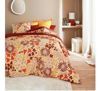 Parure de lit imprimée Daisie marron 240x220cm - Atmosphera createur d'interieur
