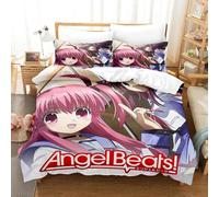 Parure De Lit Imprimee En 3d Avec Housse De Couette Et Taie D'oreiller Motif Angel Beats