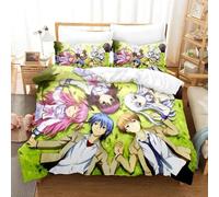 Parure De Lit Imprimee En 3d Avec Housse De Couette Et Taie D'oreiller Motif Angel Beats
