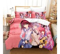 Parure De Lit Imprimee En 3d Avec Housse De Couette Et Taie D'oreiller Motif Angel Beats