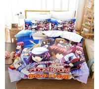 Parure De Lit Imprimee En 3d Avec Housse De Couette Et Taie D'oreiller Motif Angel Beats