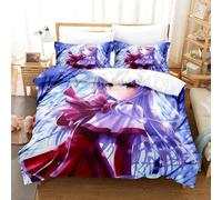 Parure De Lit Imprimee En 3d Avec Housse De Couette Et Taie D'oreiller Motif Angel Beats