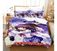 Parure De Lit Imprimee En 3d Avec Housse De Couette Et Taie D'oreiller Motif Angel Beats