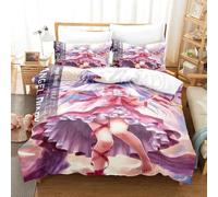 Parure De Lit Imprimee En 3d Avec Housse De Couette Et Taie D'oreiller Motif Angel Beats