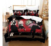 Parure De Lit Imprimee En 3d Avec Housse De Couette Et Taie D'oreiller, Motif Anime Spy×Family, Pour Lit Double, Queen Et King Size