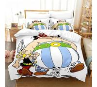 Parure De Lit Imprimee En 3d Avec Housse De Couette Et Taie D'oreiller, Motif Héros Gaulois Astérix, Pour Garcon S Et Filles, Taille Double, Queen Et King Size