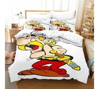 Parure De Lit Imprimee En 3d Avec Housse De Couette Et Taie D'oreiller, Motif Héros Gaulois Astérix, Pour Garcon S Et Filles, Taille Double, Queen Et King Size