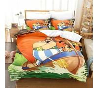 Parure De Lit Imprimee En 3d Avec Housse De Couette Et Taie D'oreiller, Motif Héros Gaulois Astérix, Pour Garcon S Et Filles, Taille Double, Queen Et King Size