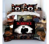 Parure De Lit Imprimee En 3d Avec Housse De Couette Et Taie D'oreiller Motif Scarface Et Tony, Pour Lit King Size Et Queen Size