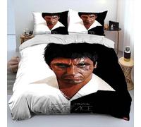 Parure De Lit Imprimee En 3d Avec Housse De Couette Et Taie D'oreiller Motif Scarface Et Tony, Pour Lit King Size Et Queen Size