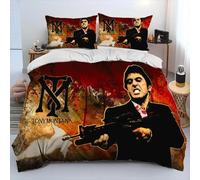 Parure De Lit Imprimee En 3d Avec Housse De Couette Et Taie D'oreiller Motif Scarface Et Tony, Pour Lit King Size Et Queen Size