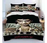 Parure De Lit Imprimee En 3d Avec Housse De Couette Et Taie D'oreiller Motif Scarface Et Tony, Pour Lit King Size Et Queen Size