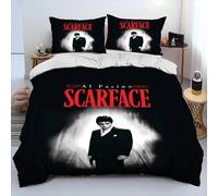 Parure De Lit Imprimee En 3d Avec Housse De Couette Et Taie D'oreiller Motif Scarface Et Tony, Pour Lit King Size Et Queen Size