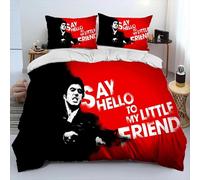 Parure De Lit Imprimee En 3d Avec Housse De Couette Et Taie D'oreiller Motif Scarface Et Tony, Pour Lit King Size Et Queen Size