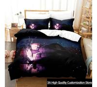 Parure De Lit Imprimee En 3d Avec Housse De Couette Et Taie D'oreiller Pour Garçons Et Filles, Motif Anime Puella Magi Madoka Magica, Pour Lit Double, Queen Ou King Size