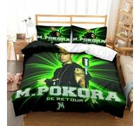 Parure De Lit Imprimee En 3d Avec Housse De Couette Et Taie D'oreiller Pour Lit Double, King Size Et Twin, Motif Matt M. Pokora, Pour Garçons Et Filles