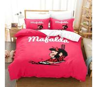 Parure De Lit Imprimee En 3d Avec Housse De Couette Et Taie D'oreiller Pour Lit Double, Queen Et Queen Size, Motif Dessin Anime Mafalda, Pour Garçons Et Filles