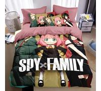 Parure De Lit Imprimee En 3d Avec Housse De Couette Et Taies D'oreiller, Motif Dessin Anime Japonais, Spy X Family, Pour Filles Et Garcon S, Cadeau Idéal