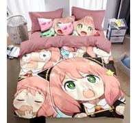 Parure De Lit Imprimee En 3d Avec Housse De Couette Et Taies D'oreiller, Motif Dessin Anime Japonais, Spy X Family, Pour Filles Et Garcon S, Cadeau Idéal