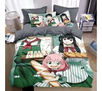 Parure De Lit Imprimee En 3d Avec Housse De Couette Et Taies D'oreiller, Motif Dessin Anime Japonais, Spy X Family, Pour Filles Et Garcon S, Cadeau Idéal