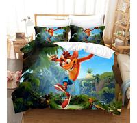 Parure De Lit Imprimée En 3d Crash Bandicoot, Housse De Couette Pour Lit Simple Ou Double, Pour Enfants Et Adolescents