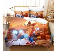 Parure De Lit Imprimée En 3d Crash Bandicoot, Housse De Couette Pour Lit Simple Ou Double, Pour Enfants Et Adolescents