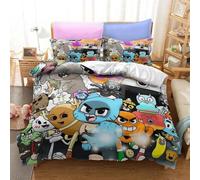 Parure De Lit Imprimee En 3d Gumball, Motif Anime, Housse De Couette Darwin Anais, King, Queen, Full, Twin, Pour Chambre À Coucher, Textile De Maison