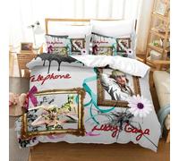 Parure De Lit Imprimee En 3d Lady Gaga Pour Garçons Et Filles, Housse De Couette Et Taie D'oreiller, Pour Lit Double, Queen Size Et King Size