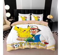 Parure De Lit Imprimee En 3d P-Pokemon, Housse De Couette Et Taie D'oreiller, Motif Dessin Anime P-Pikachu Gengar, 2 Ou 3 Pieces, Pour Enfants, Cadeau Idéal Pour La Famille
