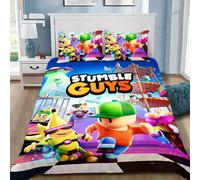 Parure De Lit Imprimee En 3d Stumble-Guys Avec Taie D'oreiller, Housse De Couette Pour Lit Double, Queen Et King Size, Cadeau De Luxe