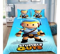 Parure De Lit Imprimee En 3d Stumble-Guys Avec Taie D'oreiller, Housse De Couette Pour Lit Double, Queen Et King Size, Cadeau De Luxe