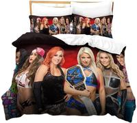 Parure De Lit Imprimee En 3d Wwe Eaw, Housse De Couette Et Taie D'oreiller, Motif Jeu De Catch, Taille King, Queen Et Twin