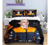 Parure De Lit Imprimee Pilote De Course Oscar Piastri - Housse De Couette Et Taie D'oreiller En Polyester Confortable, Fermeture À Glissière, Ideal Pour La Decoration Intérieure Et