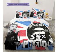 Parure De Lit Imprimee Sex Pistols Avec Housse De Couette Et Taies D'oreiller, Decoration De Noël Pour La Maison, Housse De Couette Pour Chambre À Coucher. 1 Housse De Couette + 2