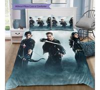 Parure De Lit Imprimee Shadow Archer Avec Taies D'oreiller - Housse De Couette En Polyester Confortable Et 2 Taies D'oreiller, Fermeture À Glissière, Ideal Pour La Decoration Intér