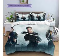 Parure De Lit Imprimee Shadow Archer Avec Taies D'oreiller - Housse De Couette En Polyester Confortable Et 2 Taies D'oreiller, Fermeture À Glissière, Ideal Pour La Decoration Intér