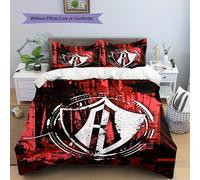 Parure De Lit Imprimee Sur Fond Noir Et Rouge Du Club De Football Atlas, Housse De Couette Et Taie D'oreiller, Decoration De Noël Pour La Maison, Chambre À Coucher, 1 Housse De Cou