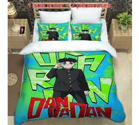 Parure De Lit Imprimee Sur Le Theme De L'anime Karan Dan Dan, 3 Pieces, Uniforme Noir Portant Des Lunettes, Housse De Couette Douce Et 2 Taies D'oreiller, Adaptée À Toutes Les Sais