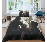 Parure De Lit Imprimée The Last Of Us, Motif Dessin Anime, Facile D'entretien, Pour Lit Simple, 2 Pieces, Housse De Couette 1 Piece + Taie D'oreiller Assortie