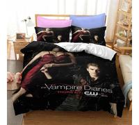 Parure De Lit Imprimee The Vampire Diaries, Housse De Couette Et Taie D'oreiller, Motif Personnage 3d, Pour Lit Double, Queen Et King Size