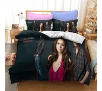 Parure De Lit Imprimee The Vampire Diaries, Housse De Couette Et Taie D'oreiller, Motif Personnage 3d, Pour Lit Double, Queen Et King Size