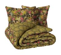 Atmosphera – Parure de lit imprimée "Tropical boudoir" 240x220 cm vert kaki